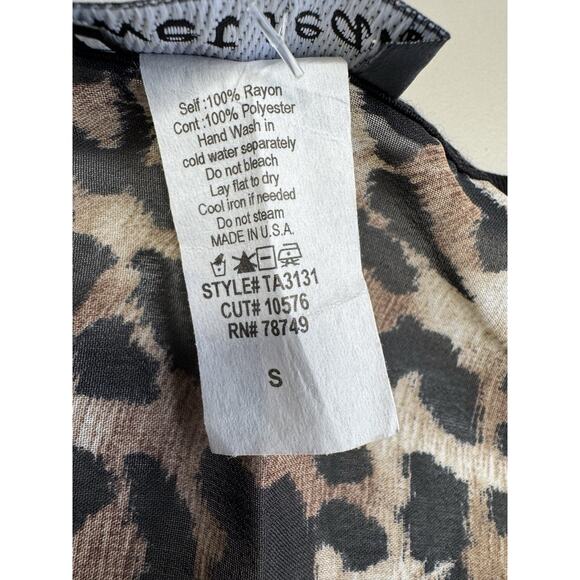 Vintage Wet Seal Cheetah Bedazzled Women’s Top Size S High Low Y2K Millennial - Picture 6 of 13